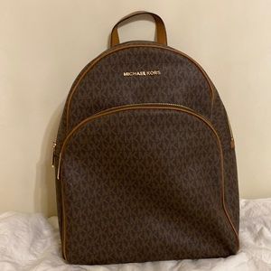 Michael Jet Set Abbey Large Logo Backpack - Brown